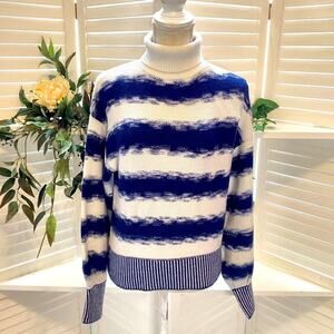 HAPPY SHEEP BLUE/WHITE NWT SWEATER SIZE XS (OVERSIZED) 20 INCH PIT TO PIT 1218